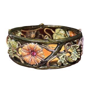 Jay Strongwater Garden Morning glory enamel embellished crystals Wine Coaster